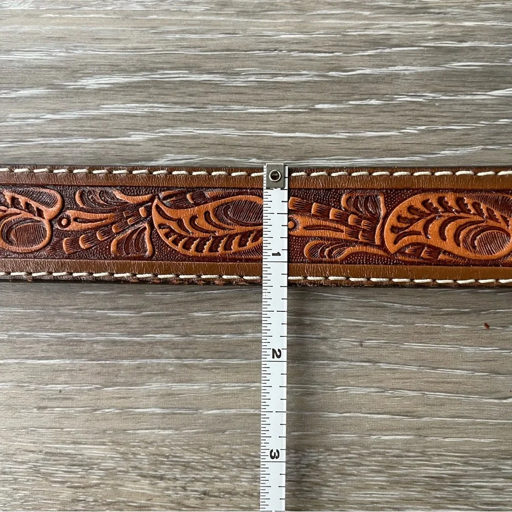 DDD 3-D Rodeo Tooled Belt Kids Size 22 Brown Full Cowhide Riding Equestrian